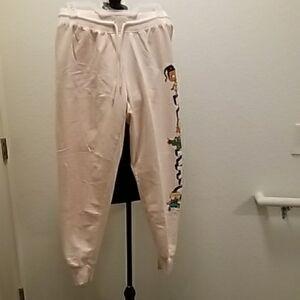 Pink Joggers with Cartoon Print